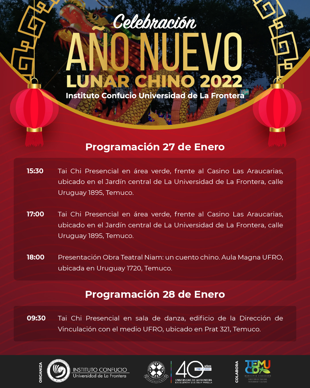 Programa 27 y 28 enero – Año nuevo chino