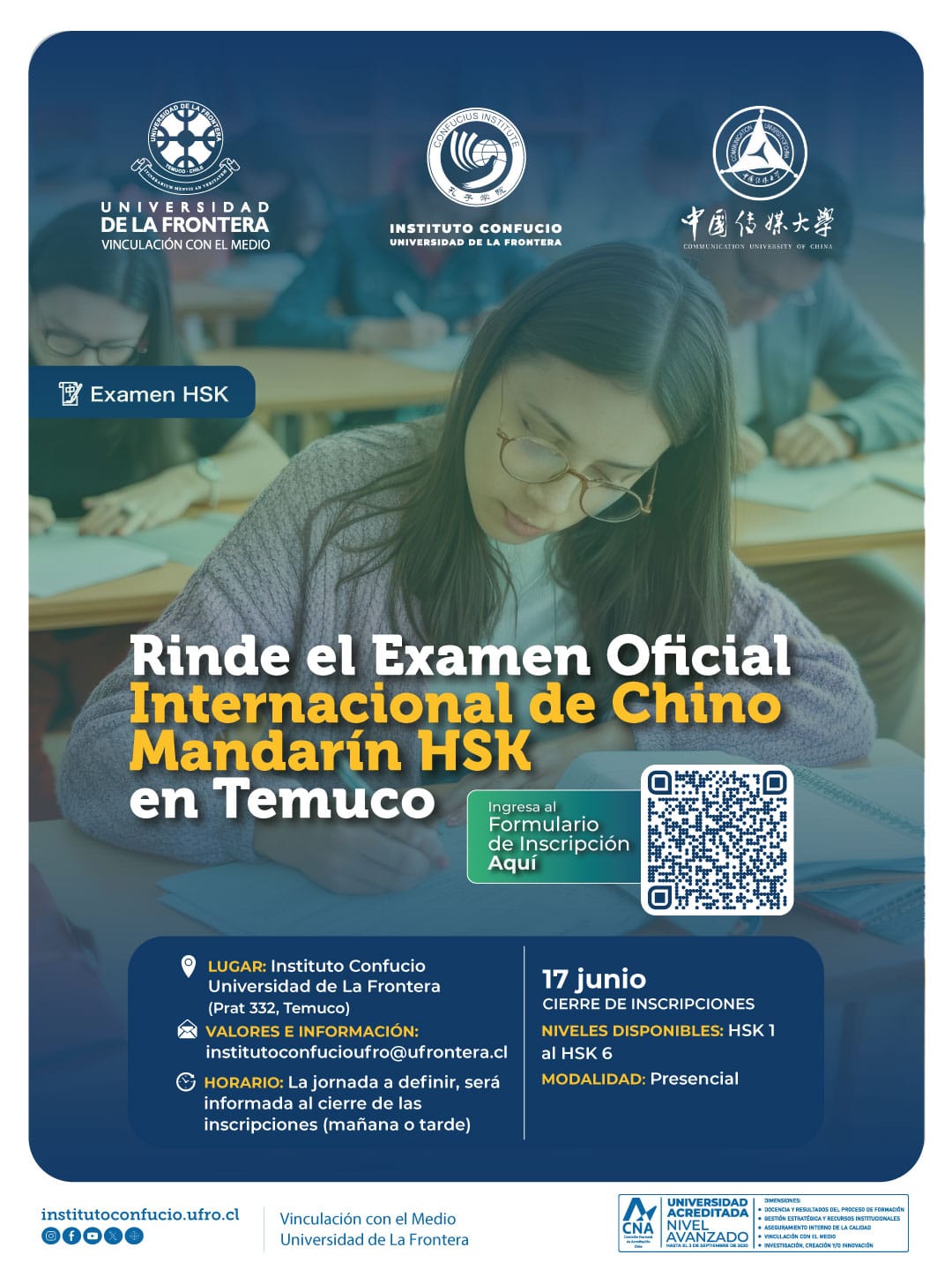 Rinde el examen oficial internacional HSK en Temuco 2026
